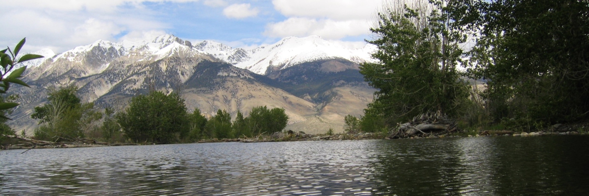 Mountains behind a body of water