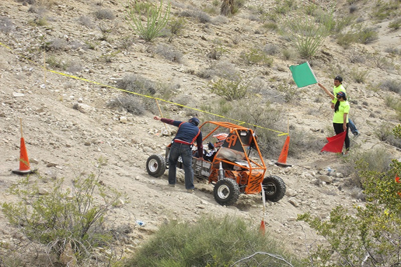 Baja car racing uphill