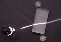 Light bending through a square prism