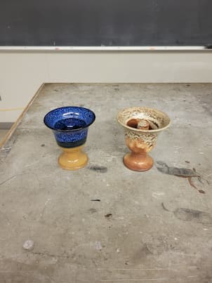 2 color stained glass cups