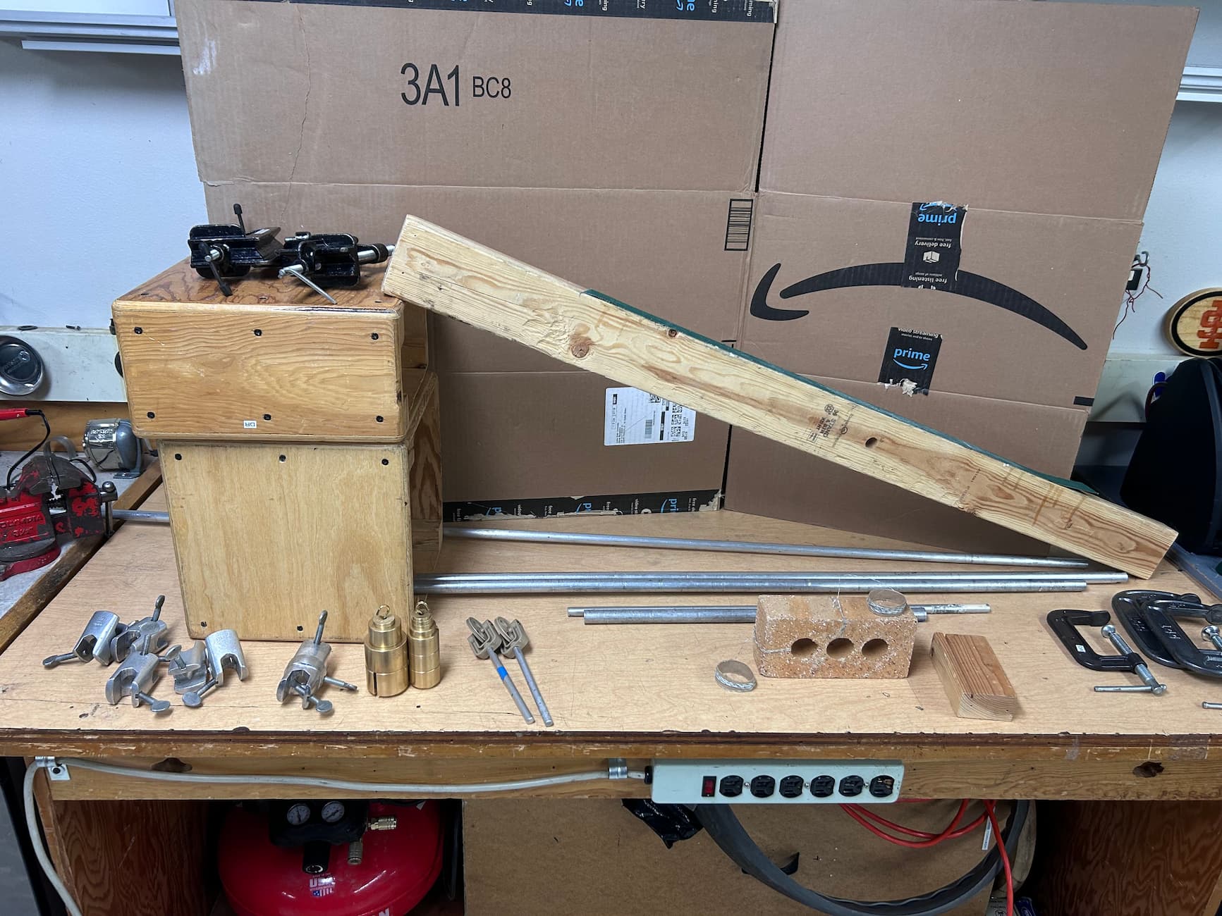 Materials for suspended block demo.