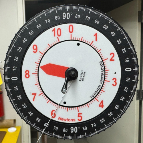 A close up of one of the force meters