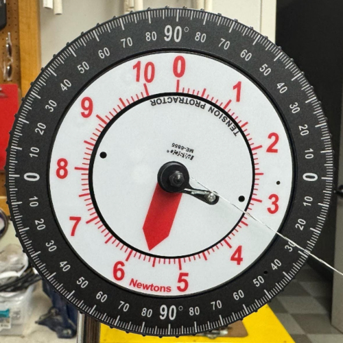 A close up of one of the force meters