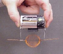 A battery with a wire connected