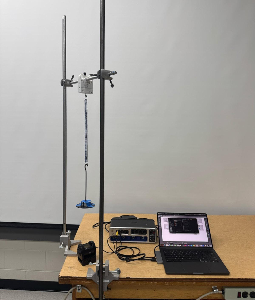 Setup for Mass hanging on spring setup