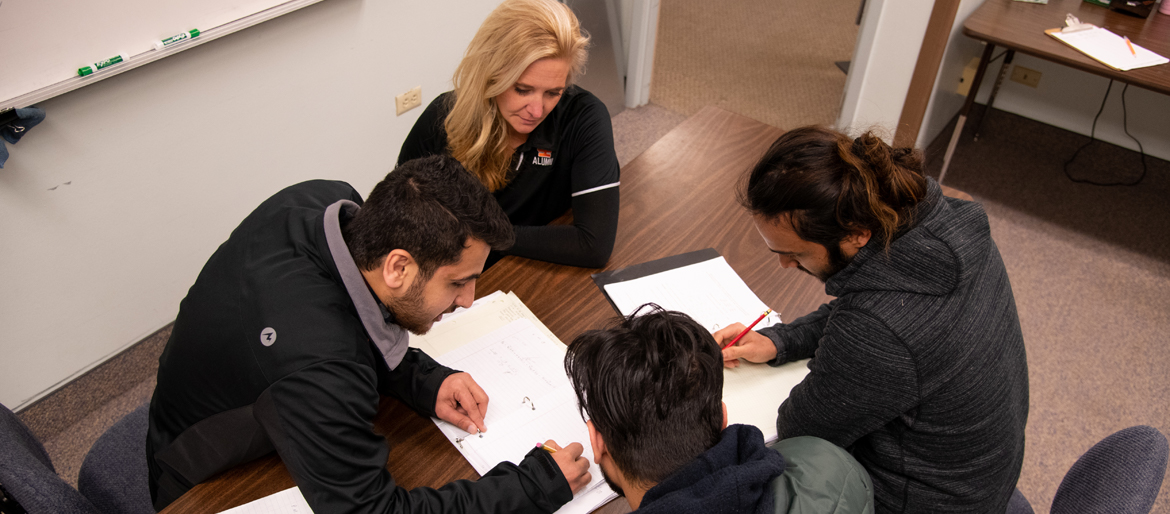 Resource Center Tutors working as a group