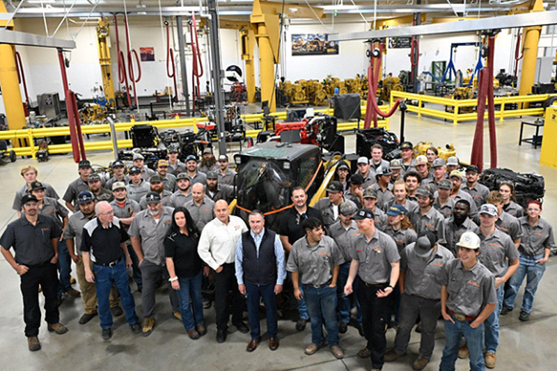 Diesel students, faculty and business partners celebrating the donation of a skidstear to the ISU Diesel program