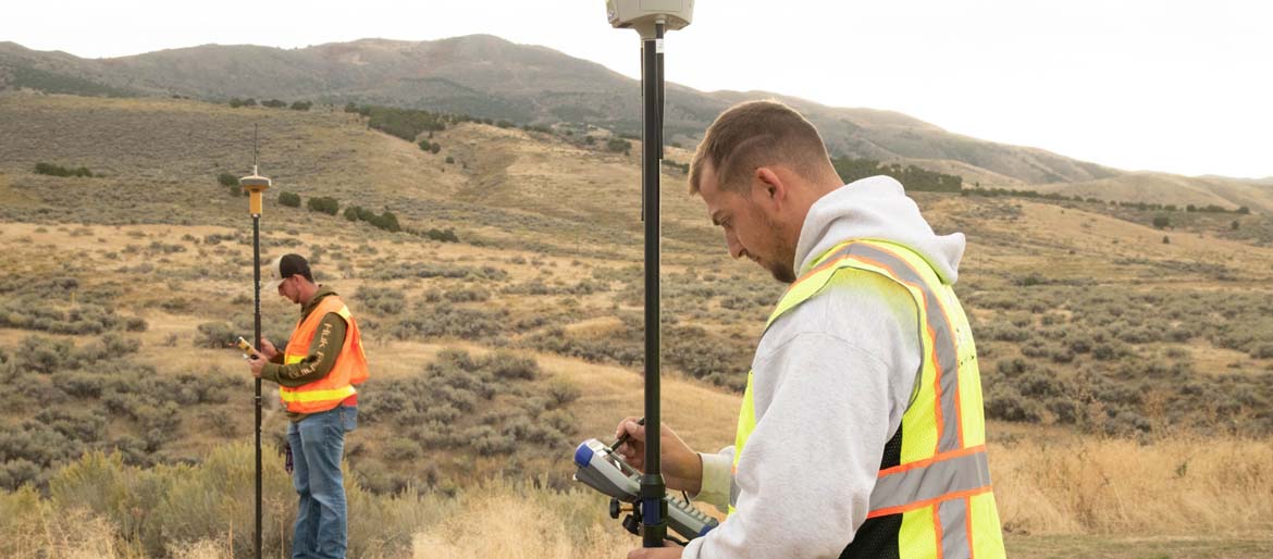 Surveying students field work