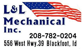 L&L Mechanical Inc. 208-782-0204 556 West Hwy 39 Blackfoot Idaho - Logo