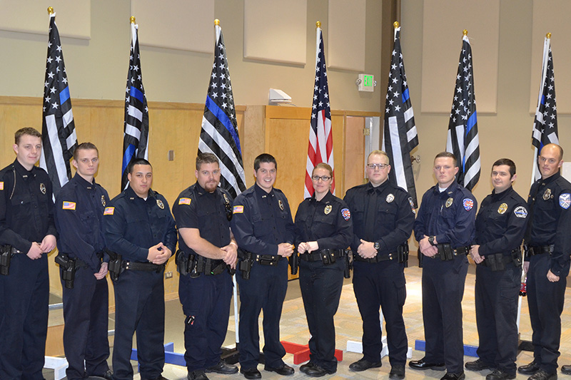 Law Enforcement students at a graduation ceremony