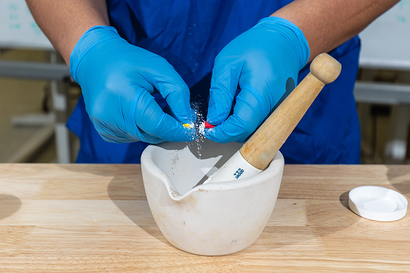 Pharmacy Technology student working in lab