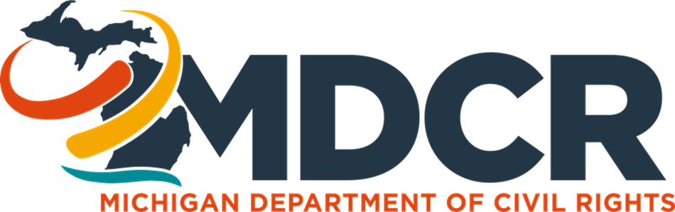 The logo of the Michigan Department is displayed, Blue capital letters MDCR, with a stylized representation of the outline of the state of Michigan