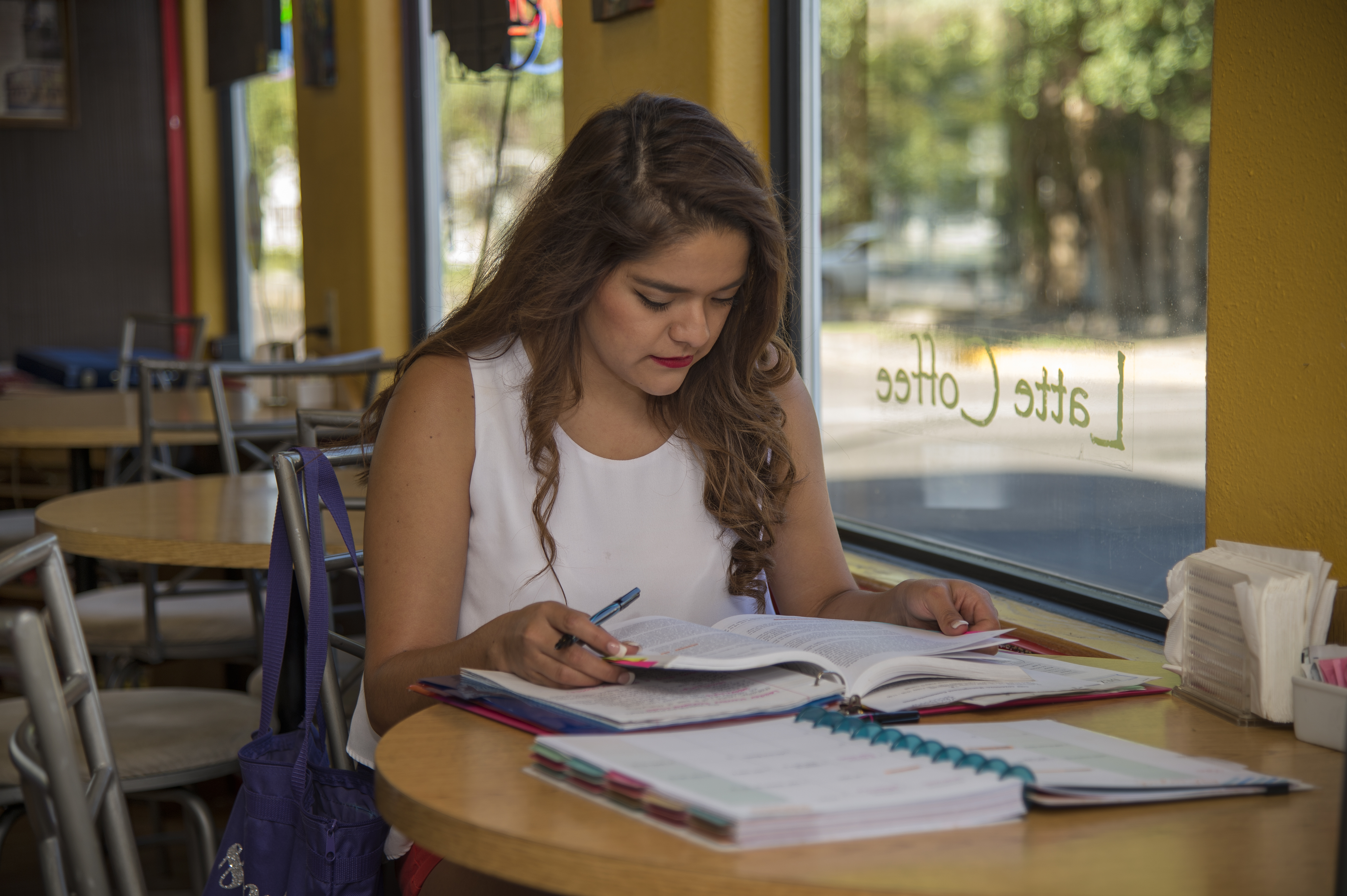 Student sitting at table