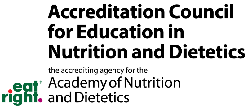 Logo of the Accreditation Council for Education in Nutrition and Dietetics, the accrediting organization for the dietetic programs