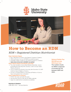 Cover of fact sheet entitled How to Become a RDN
