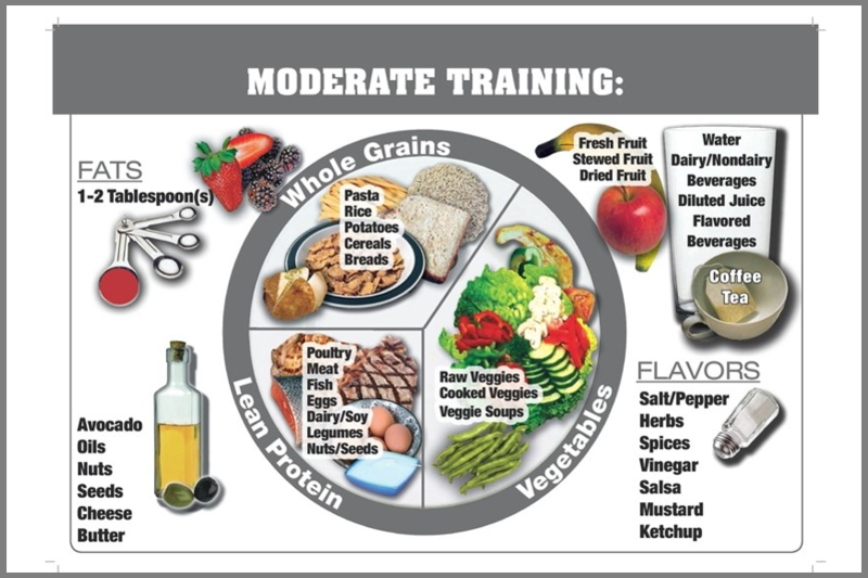 My Plate for Athletes Moderate Training