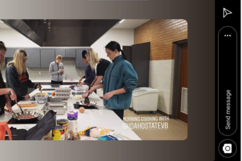 Screengrab of ISU athletes cooking with SCORE dietitian Natalie Christensen