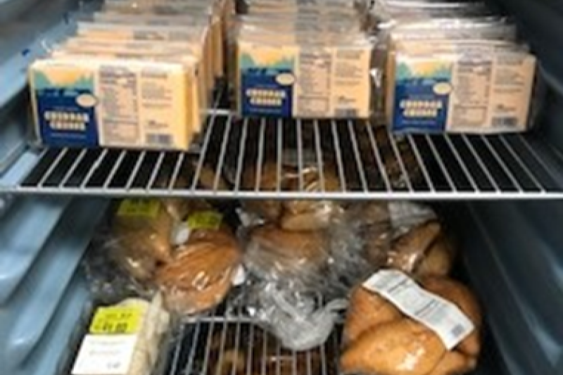 Picture of cheese and other commodities in Benny's Pantry