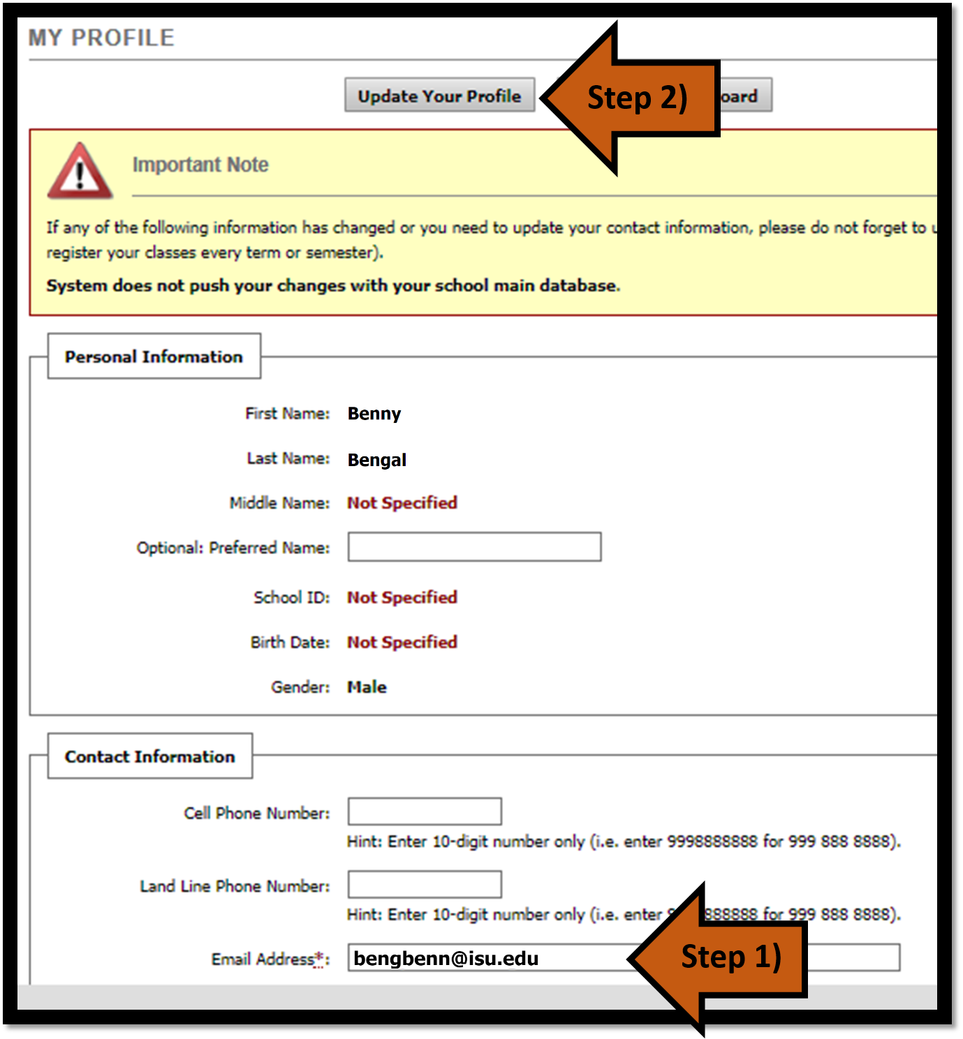 Screenshot instructing user to press 