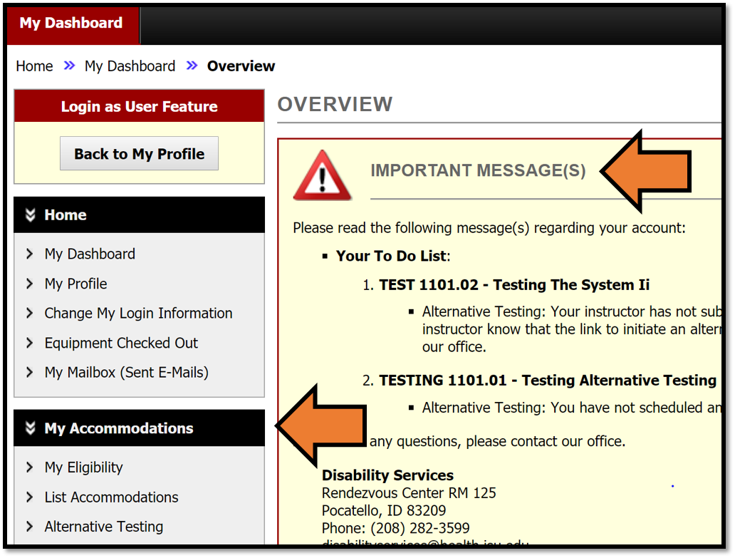 Exploring options and information on your DS dashboard