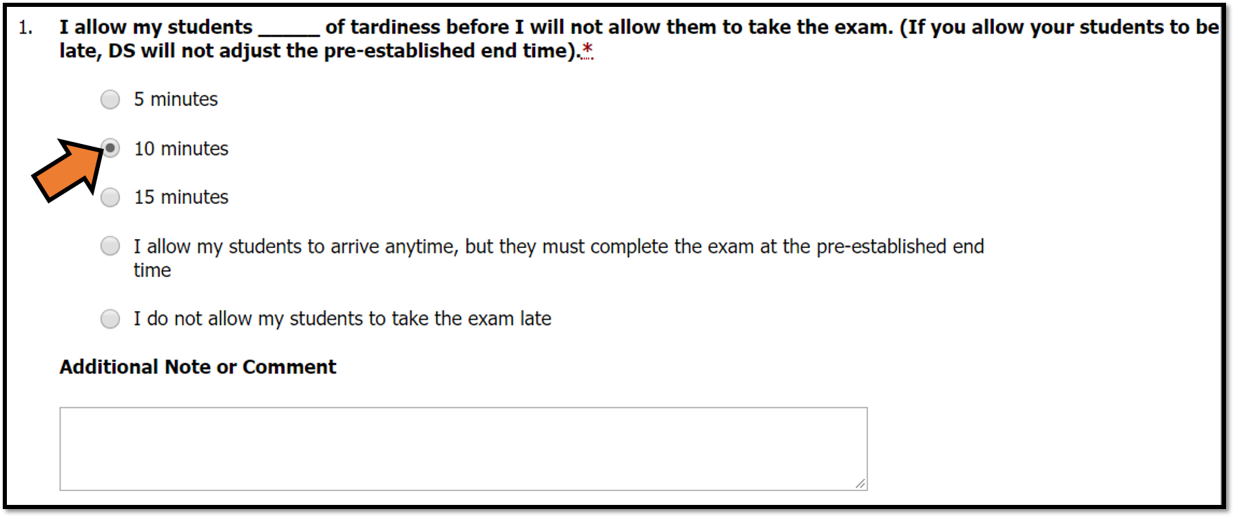 Reviewing the two option from the drop down list within the PROCTORING YOUR OWN EXAM. If your testing situation is not satisfied through either of these options, then skip this section. Proceed to the Alternative Testing Agreement section and answer each question