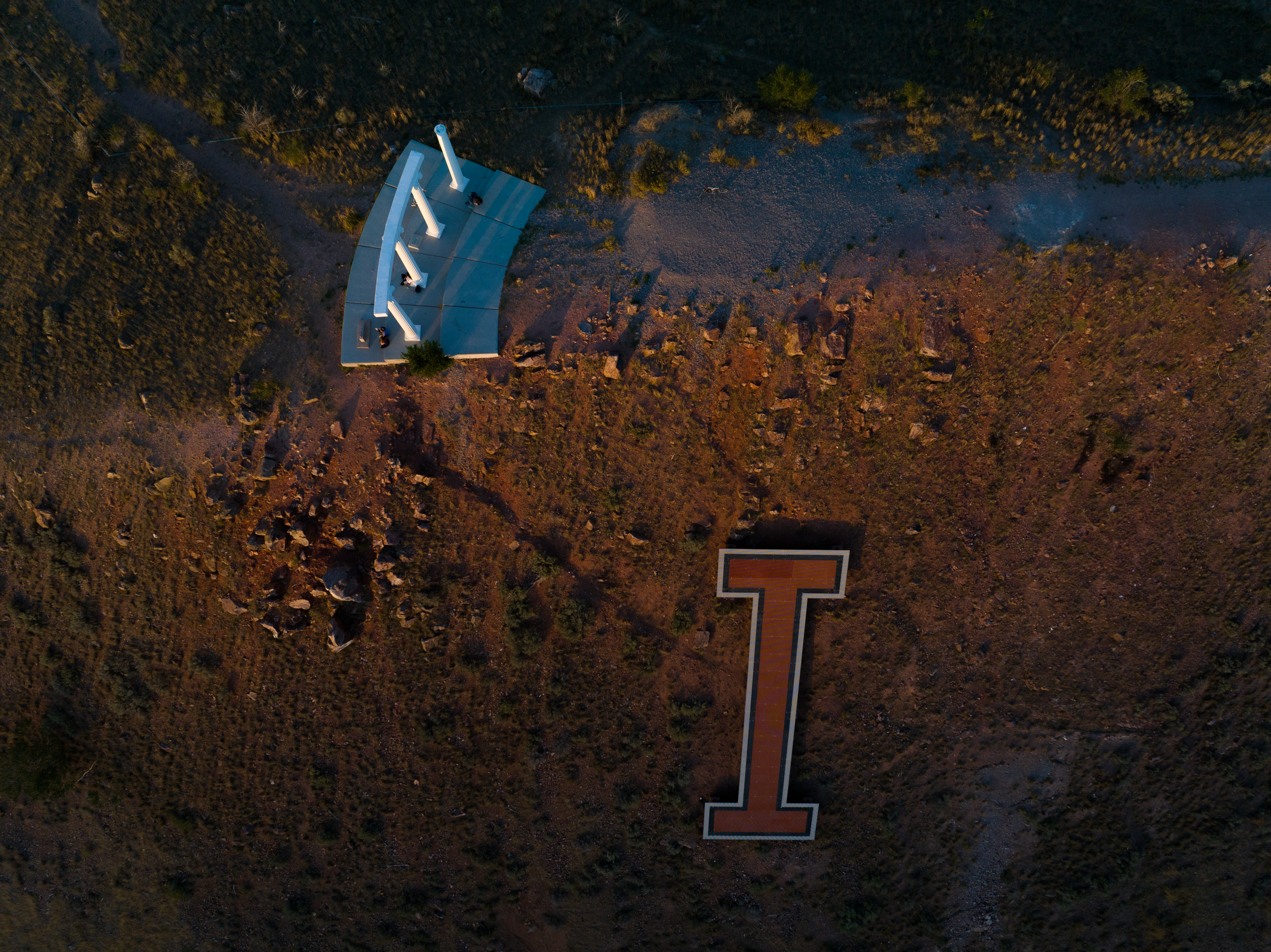 ISU Red Hill Arial View, With Pillars and I