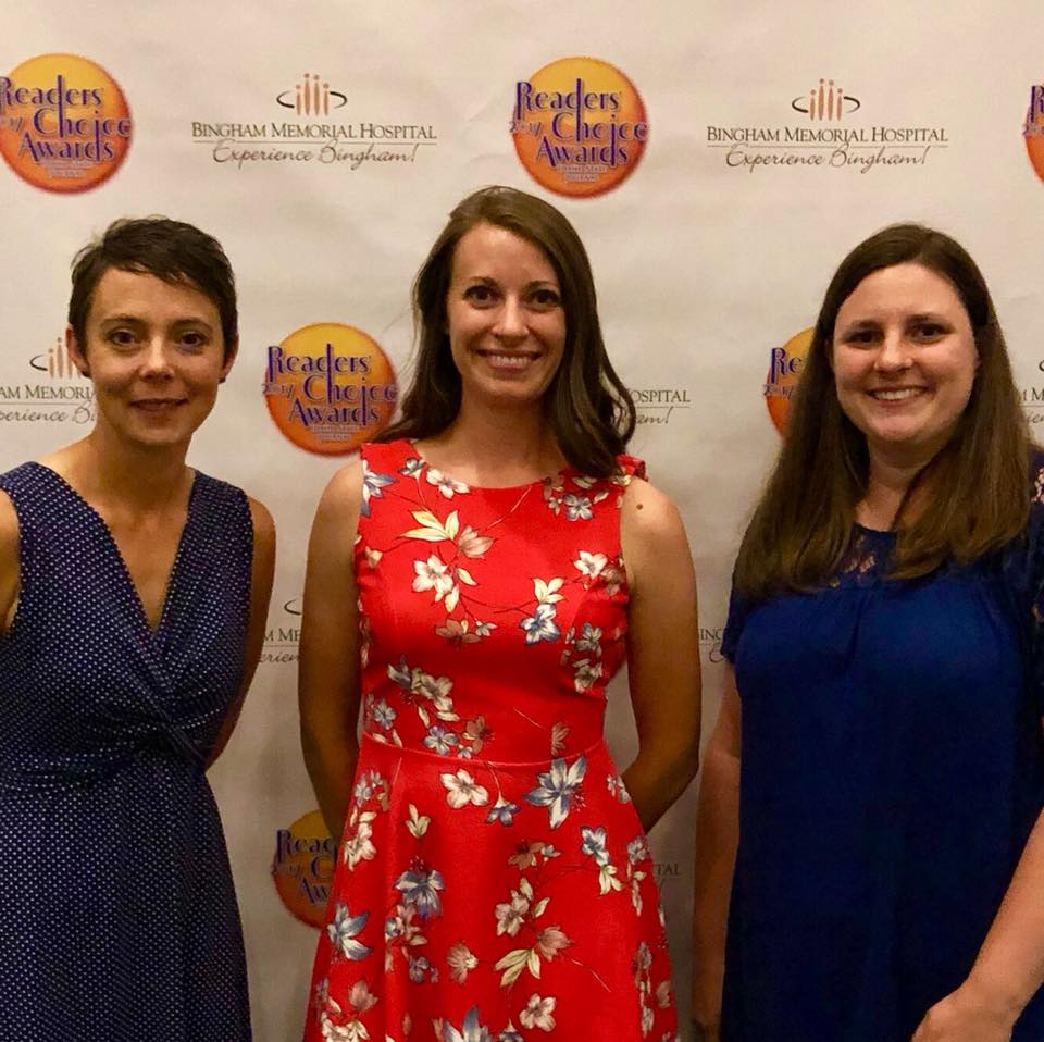 ISU Audiology Clinic personnel accept their 2nd Place Award at the Idaho State Journal Reader's Choice Awards banquet. From left, Jennifer Holst, ISU Audiology Clinic Director and Clinical Associate Professor, Corrie Smith and Nancy Cheadle, Assistant Clinical Professors