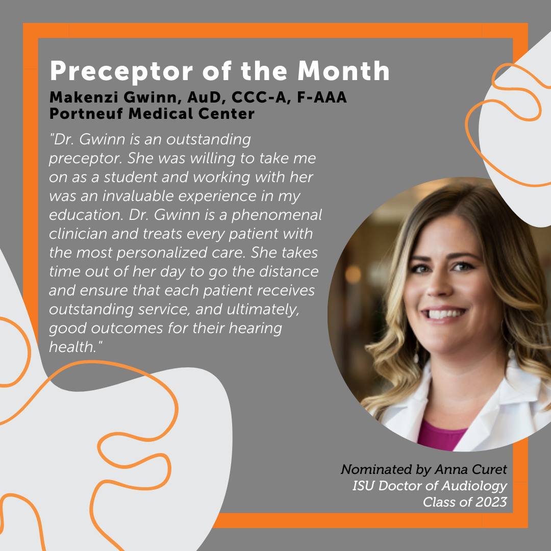 Makenzi Gwinn, Preceptor of the Month