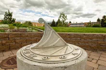 Sundial on north lawn of the rendevoux building.