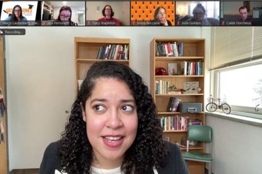 Gibette Encarnacion is on-screen with 6 participants on Zoom. All their faces are showing.