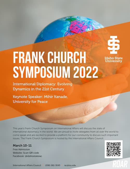 Flyer for the 2022 Frank Church Symposium