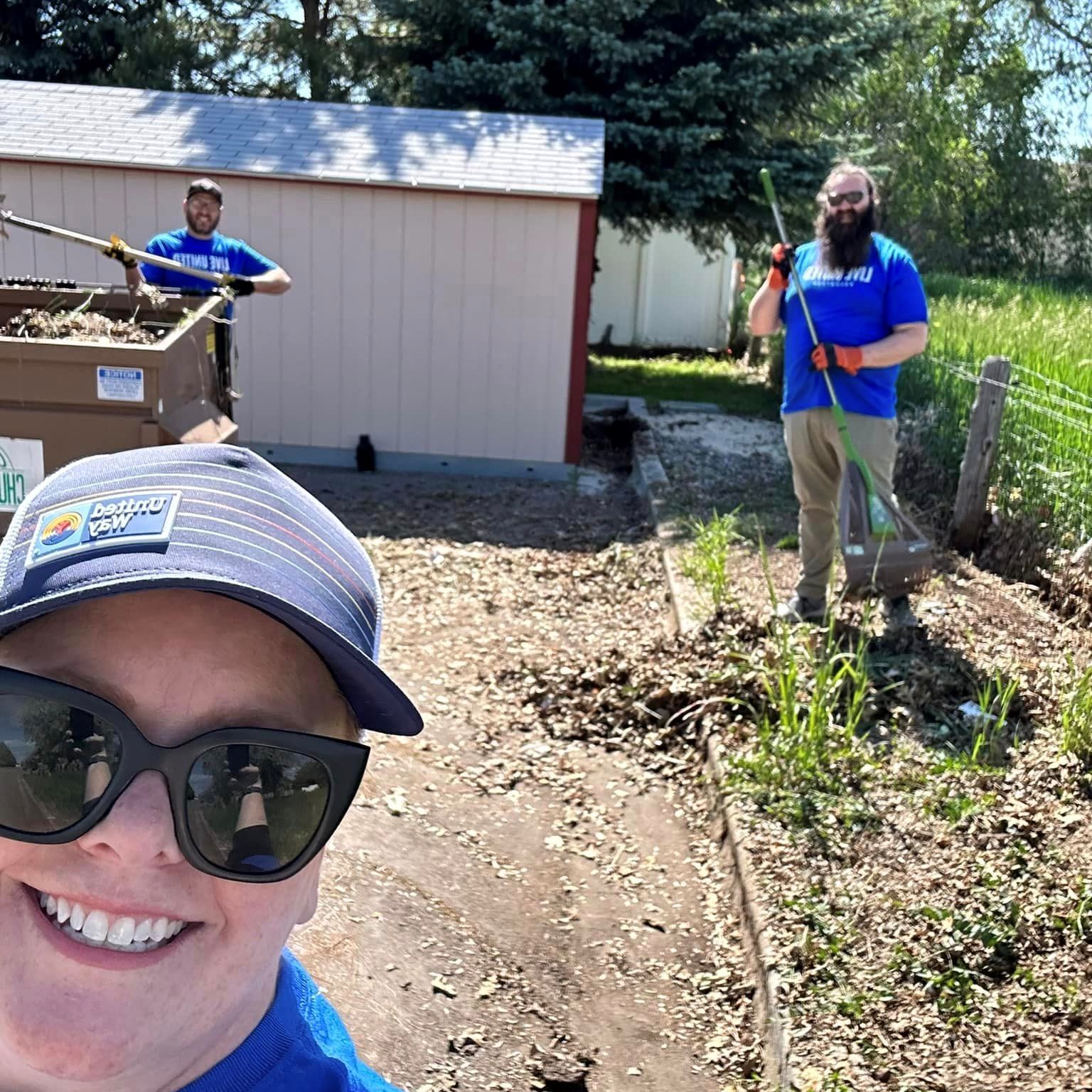 Grad school staff volunteering at the library for Day of Service