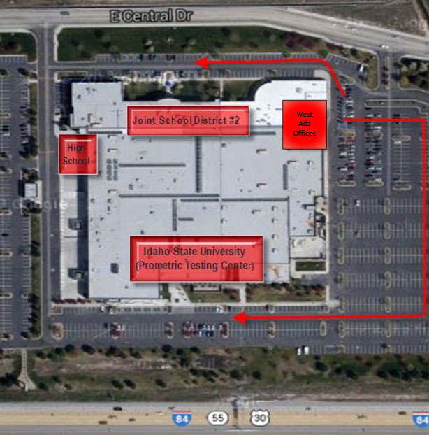 Map of Meridian Prometric Center