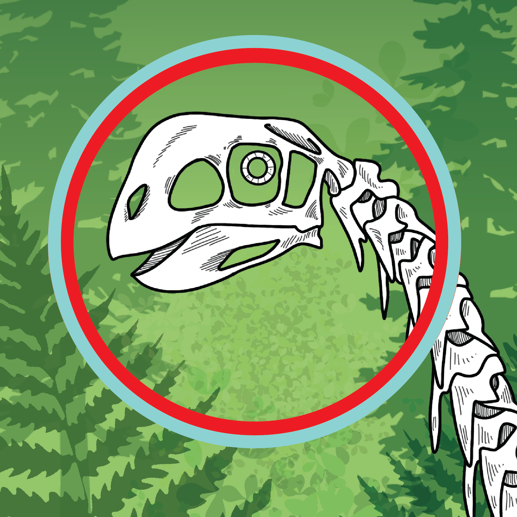 Dinosaur from the mountain logo