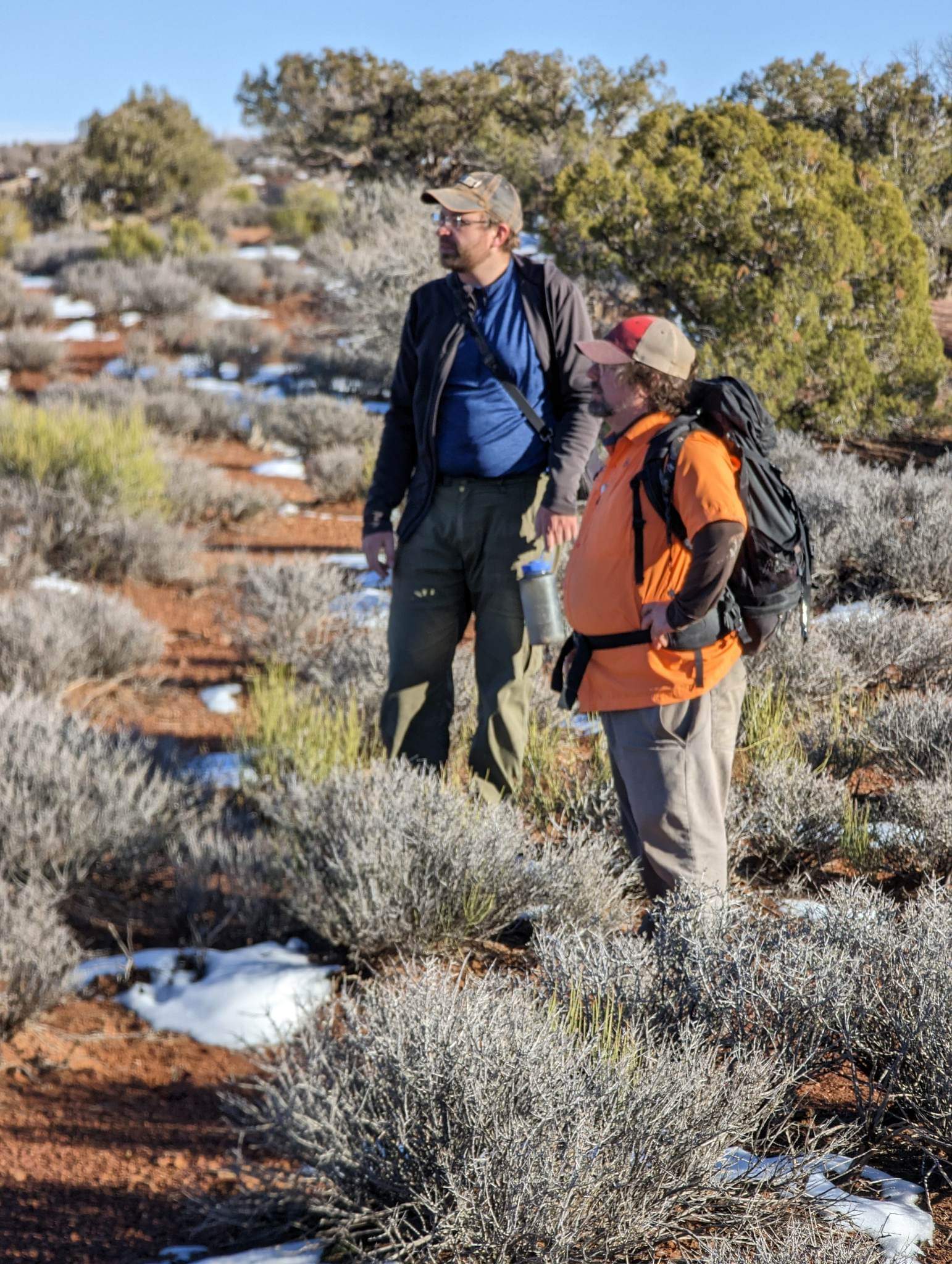 IMNH Education Coordinator Rob Gay and Natural History Museum of Utah Curator of Paleontology Dr. Randy Irmis survey the Triassic badlands. Photo courtesy of Andrew R.C. Milner.