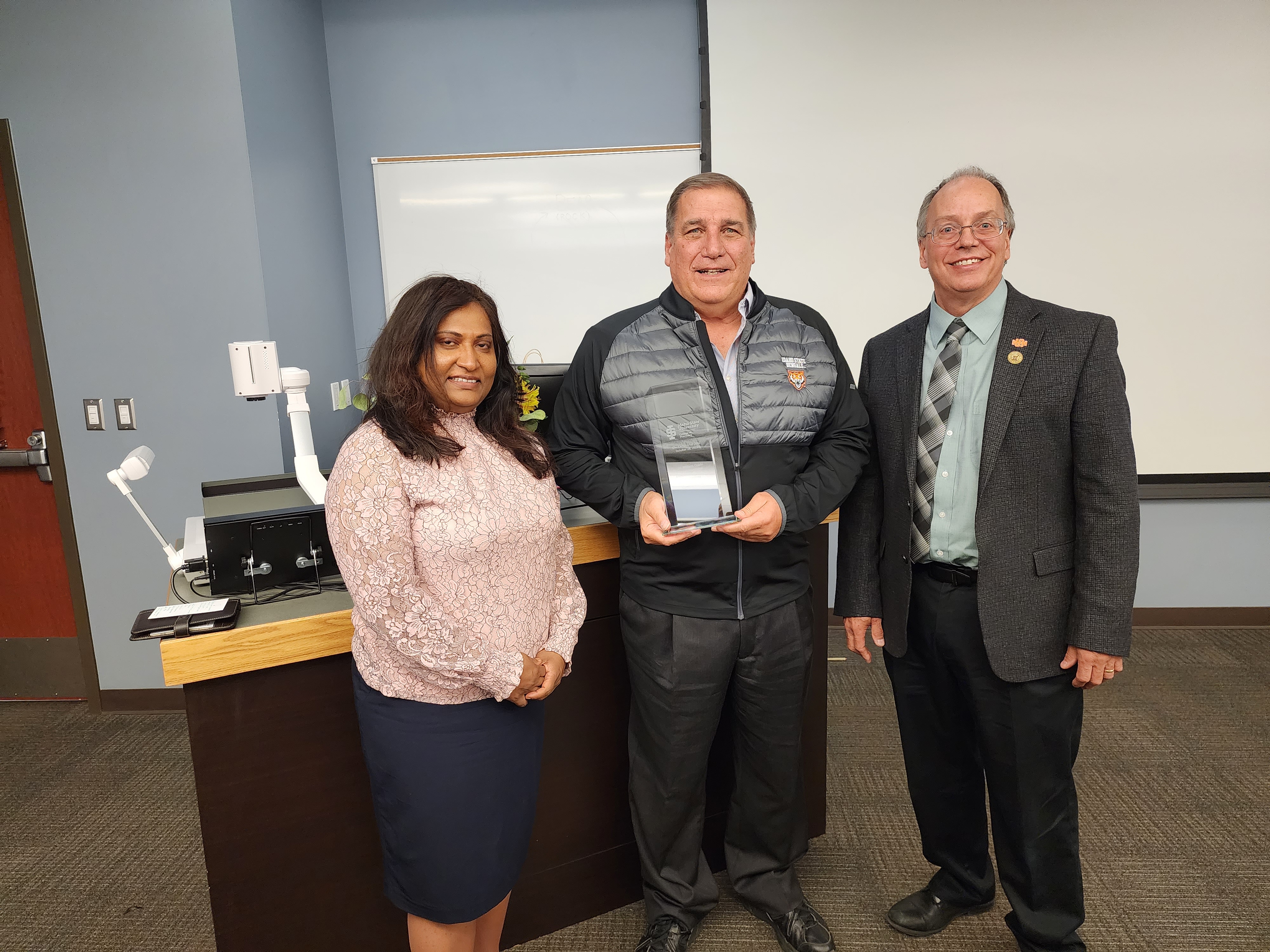 Chu Lectureship speaker Dr. William Guido with Dr. Prabha Awale and Dr. Marvin Schulte