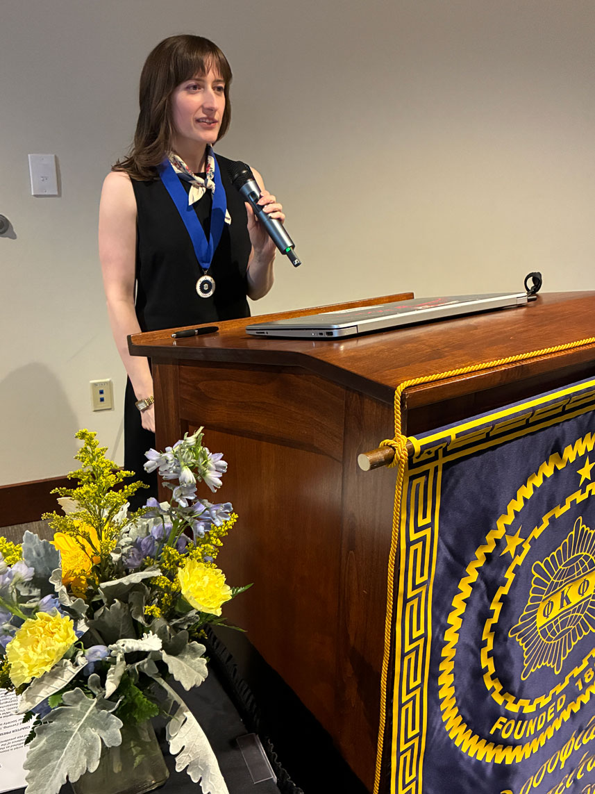 Keynote Speaker, Dr. Marie Stango, Associate Professor of History discussing 