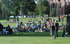 ISU students on the quad