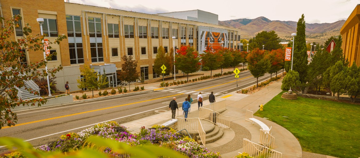 People walking in front of Rendezvous building