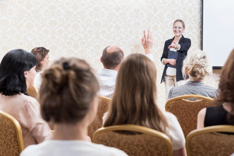 Professionals at a conference