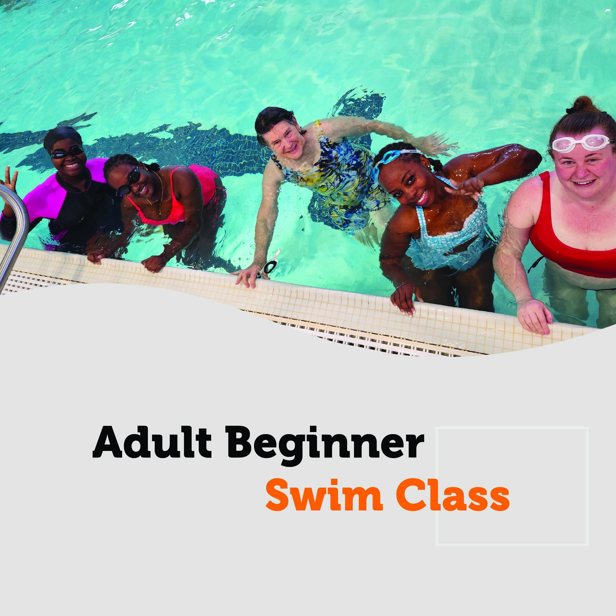 Adult Beginning Swimmers in a pool