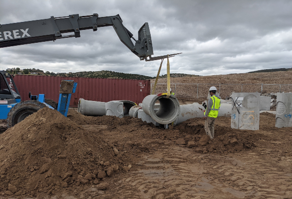 Placement of rubble pile elements