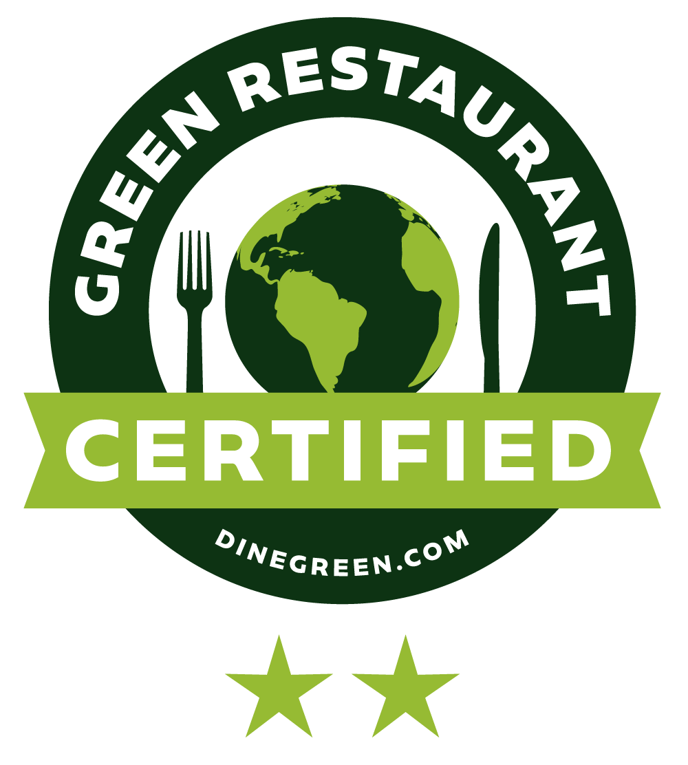 Green Restaurant Certified official icon with two green stars