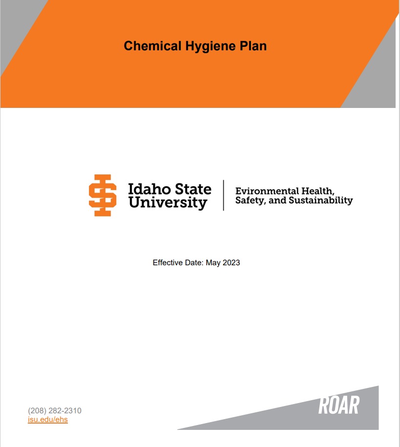 Cover page for chemical hygiene plan