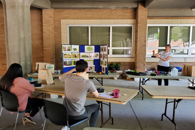 ISU Students attending a microgreen class