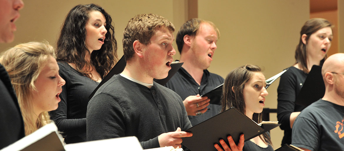 Students singing