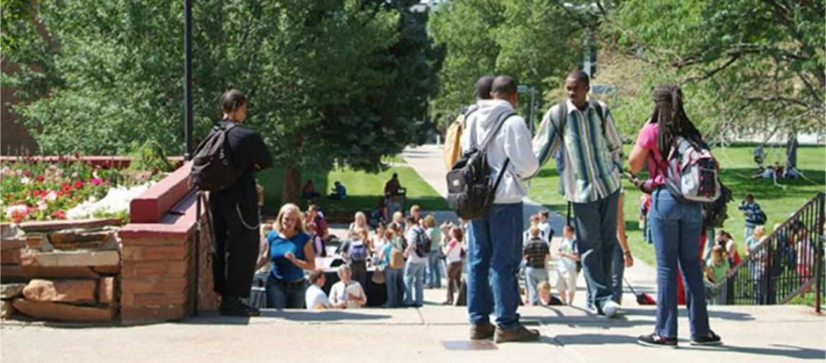 Gathering of people on the Quad