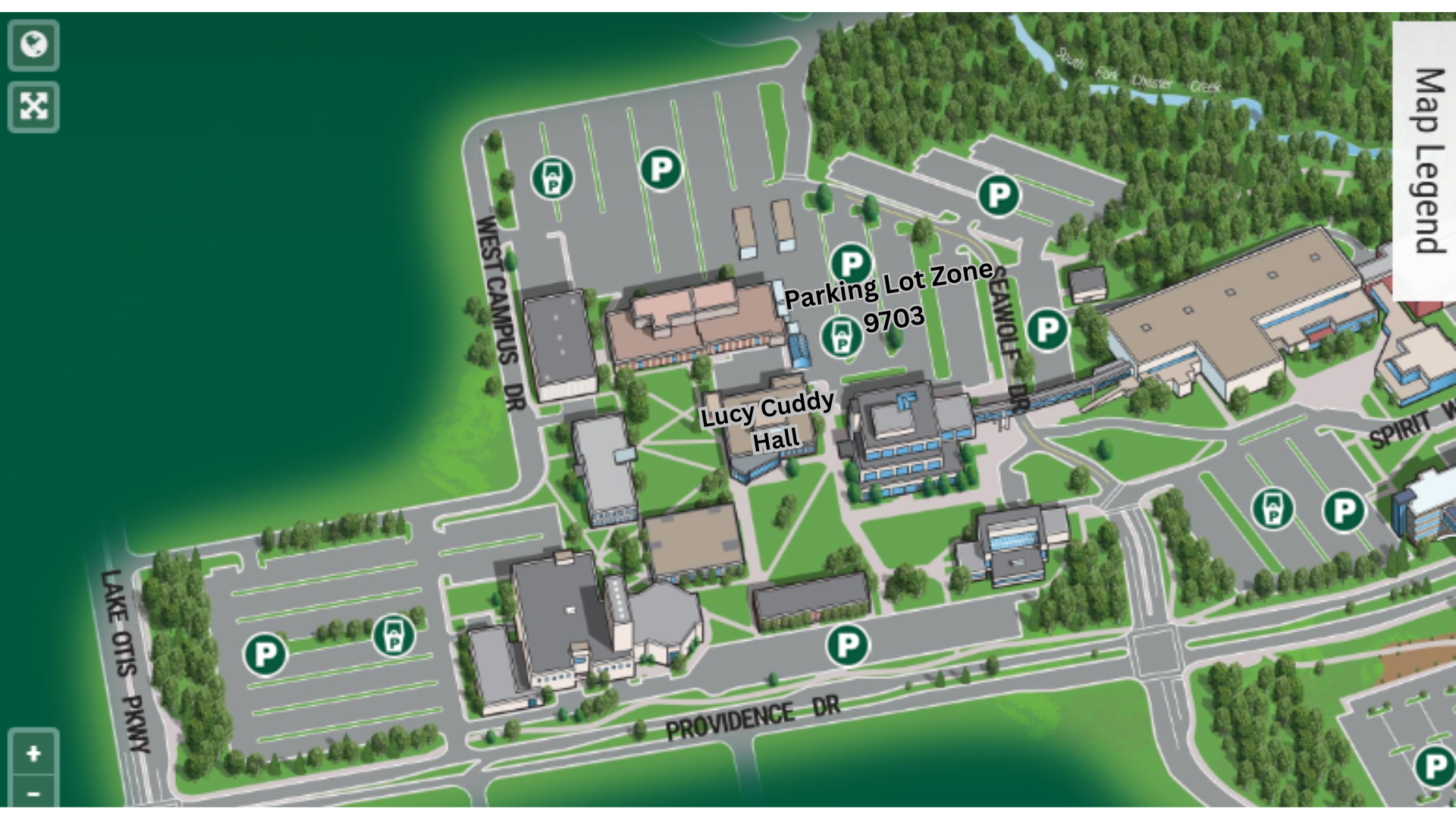 UAA Lucy Cuddy Parking Map
