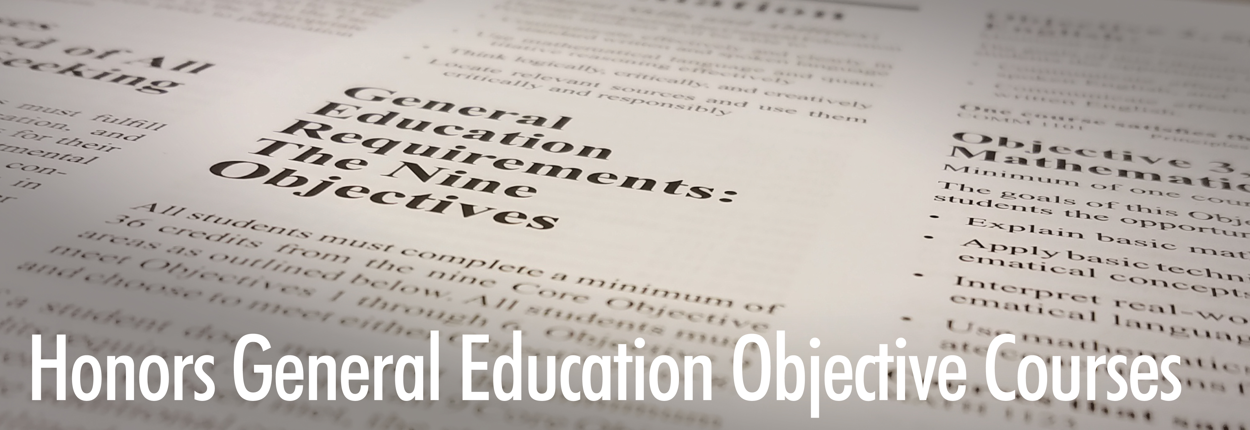 Honors General Education Objective Courses