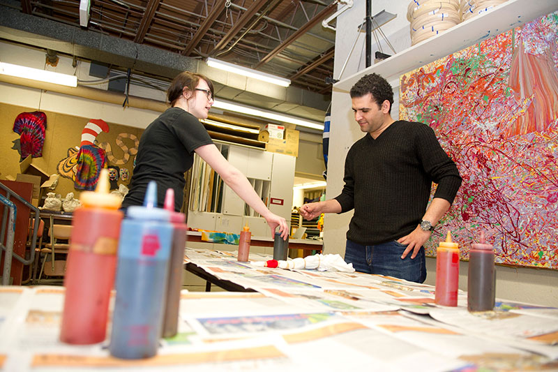 Students in craft shop